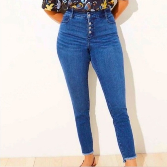 Loft Curvy High Waisted Skinny Jeans - Picture 1 of 5